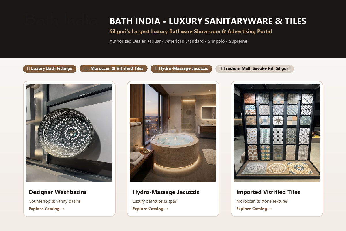 Bath India Luxury Showroom & Ad Website