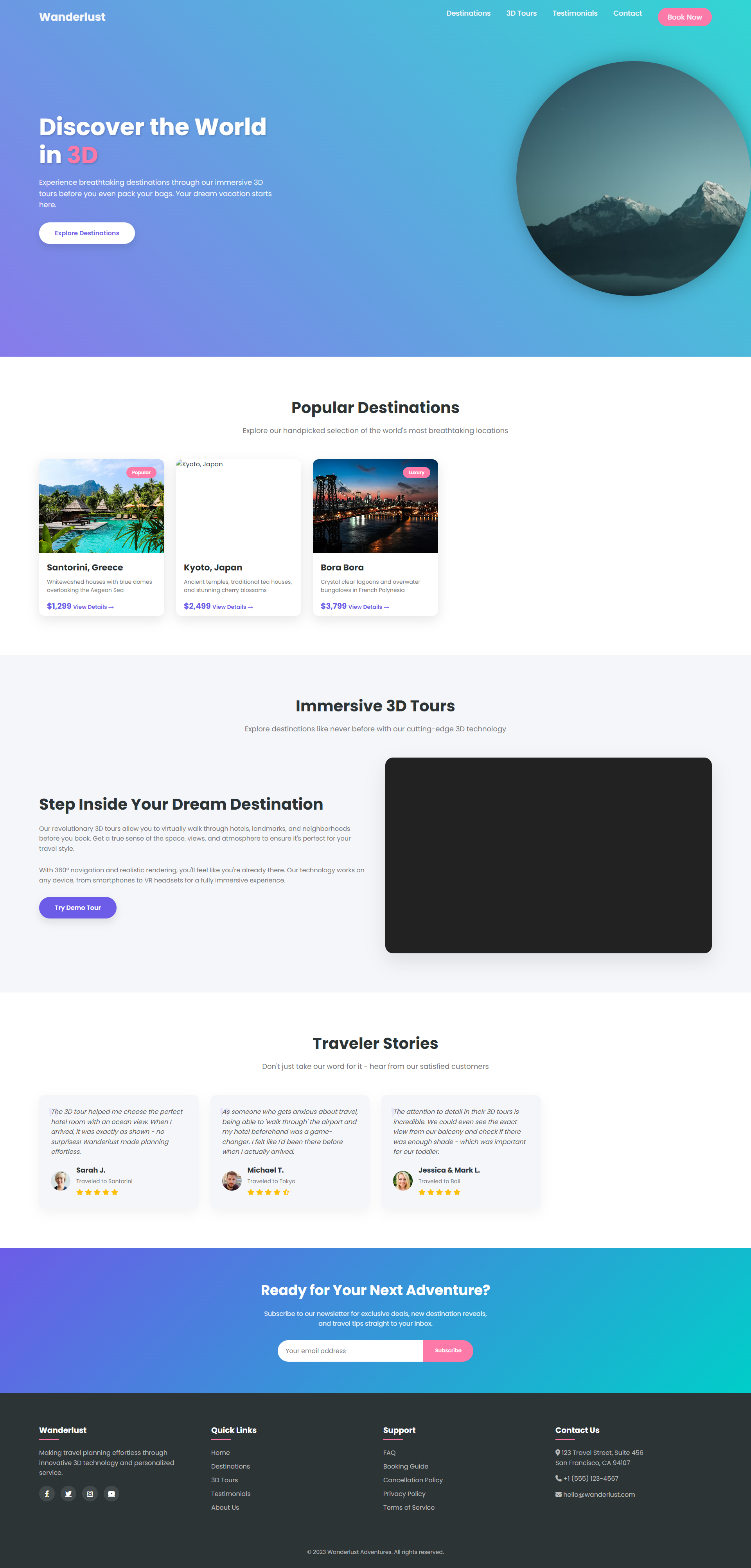 Travel Agency Website Template